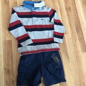 Tags attached outfit Lacoste shirt and Shorts